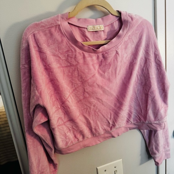 SUZIE KONDI pink terry cropped sweatshirt - Picture 3 of 5
